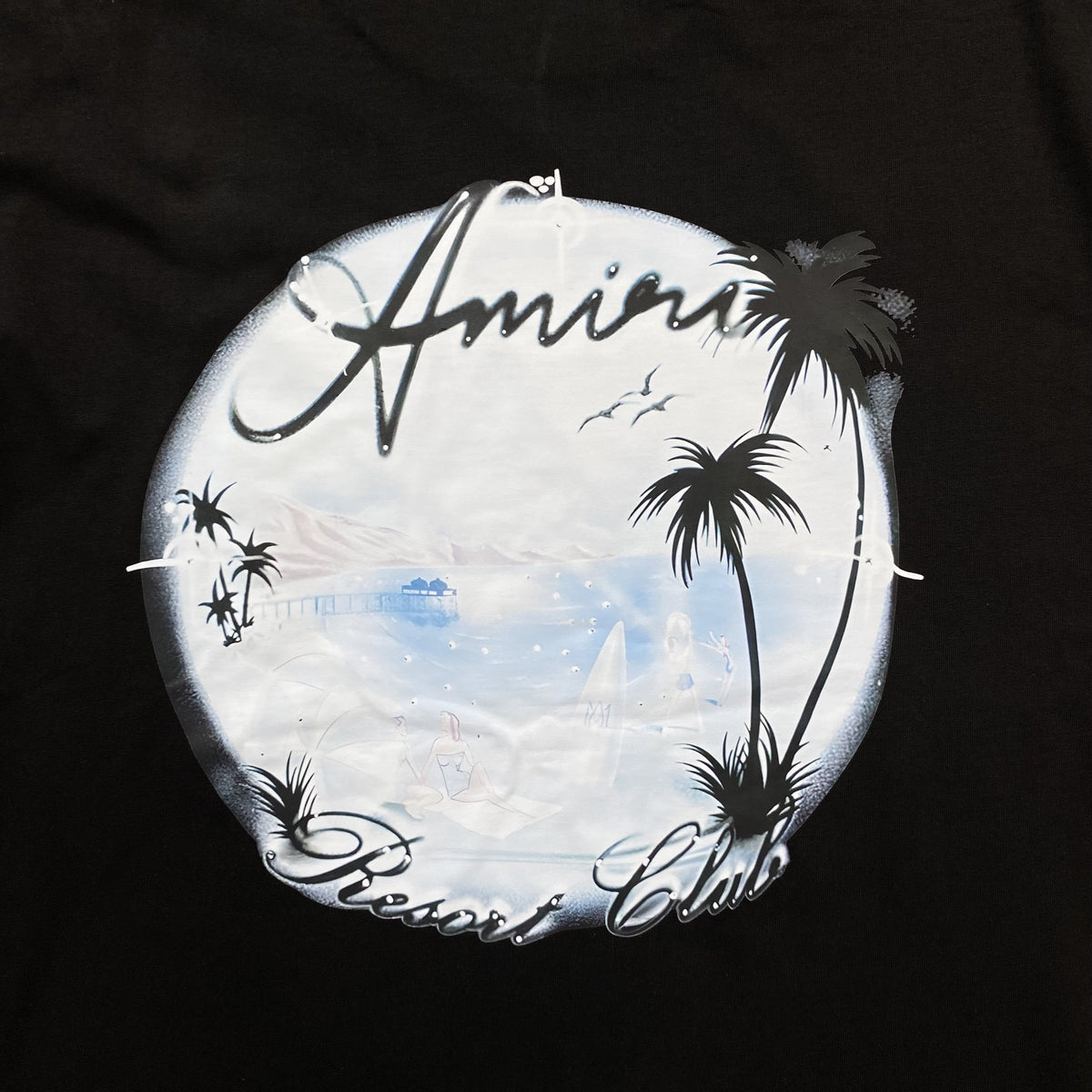 Remera Amiri Paradise Airbrush Negra