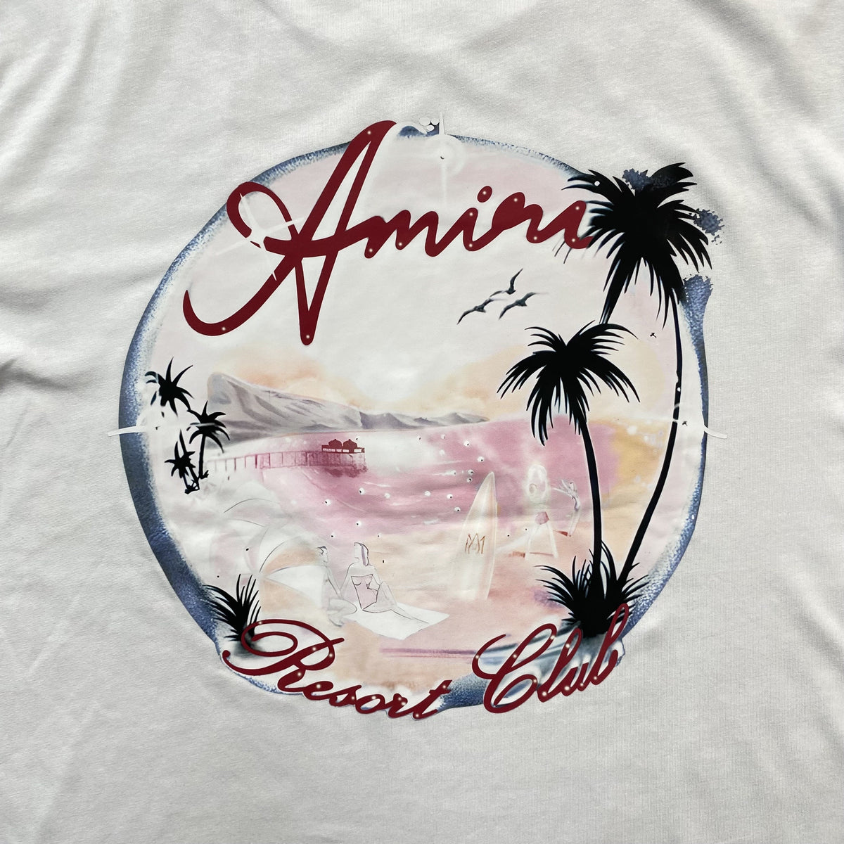 Remera Amiri Paradise Airbrush Blanca