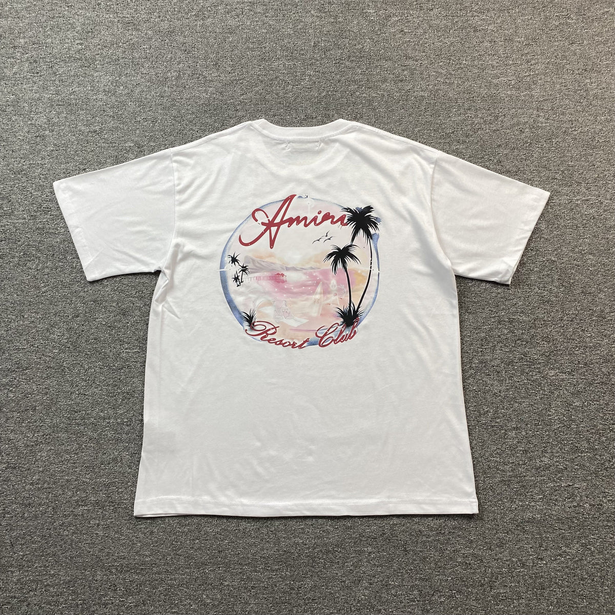 Remera Amiri Paradise Airbrush Blanca