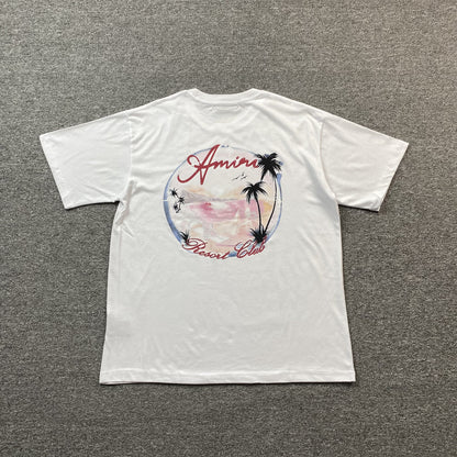 Remera Amiri Paradise Airbrush Blanca
