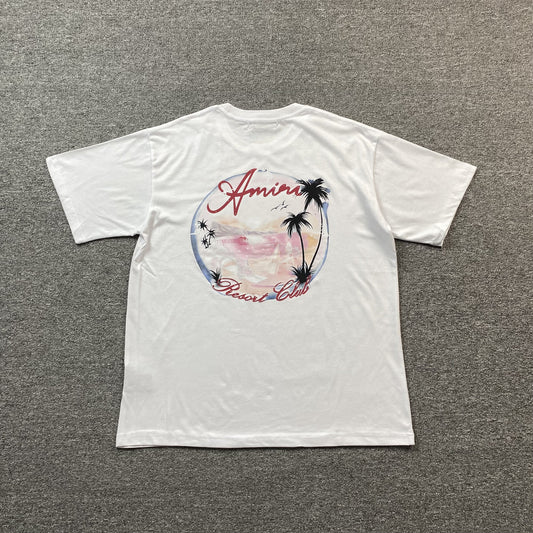 Remera Amiri Paradise Airbrush Blanca