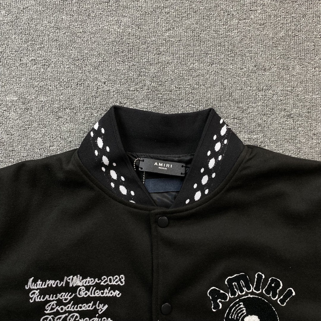 Campera Amiri Premier Record Bomber Negra
