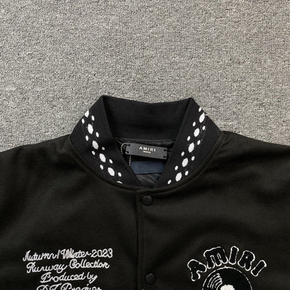 Campera Amiri Premier Record Bomber Negra