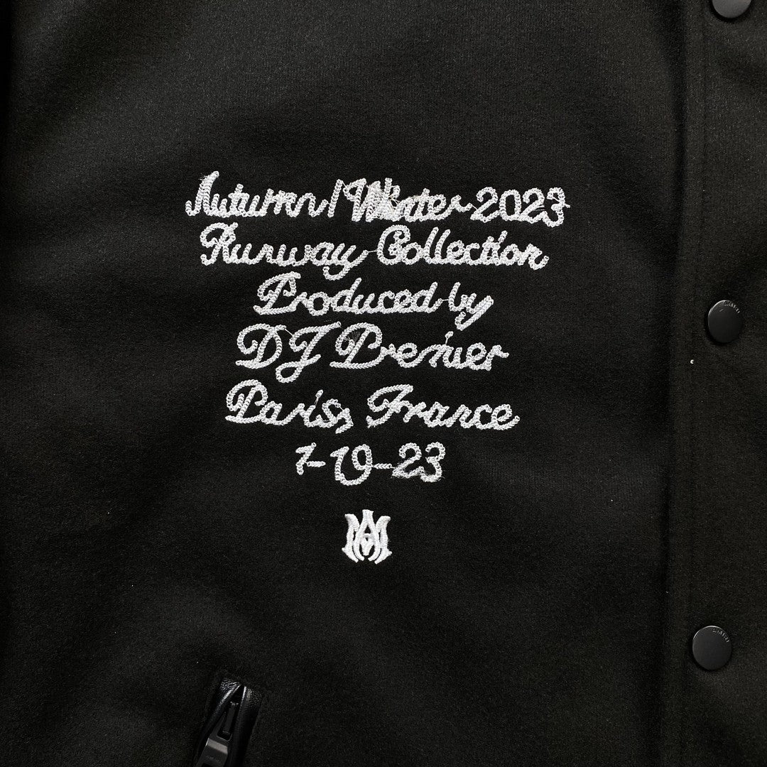 Campera Amiri Premier Record Bomber Negra