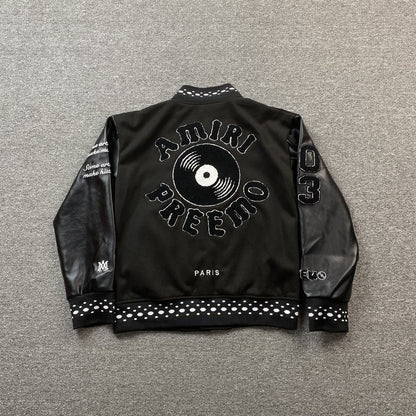 Campera Amiri Premier Record Bomber Negra
