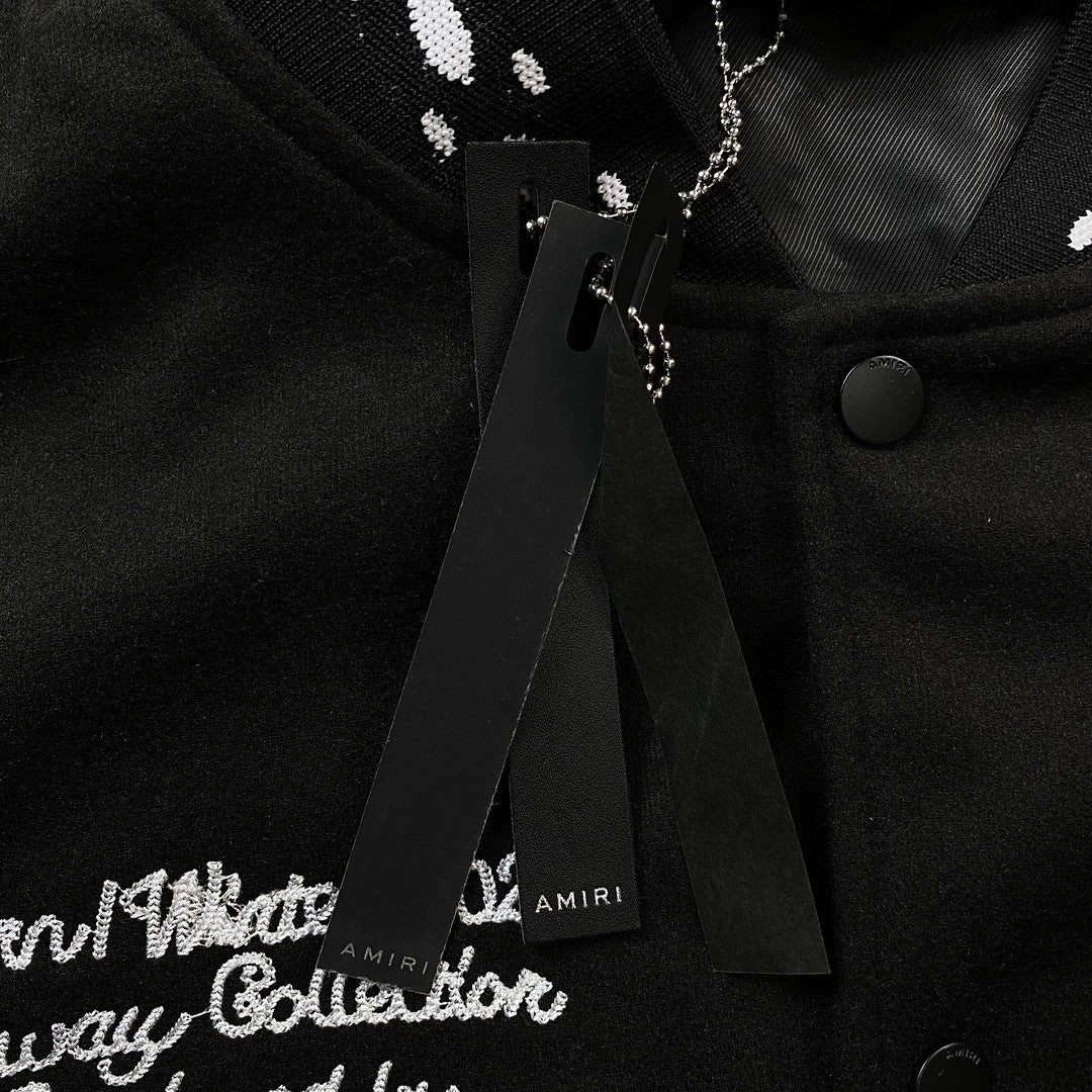 Campera Amiri Premier Record Bomber Negra