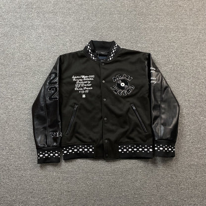 Campera Amiri Premier Record Bomber Negra