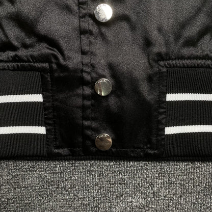 Campera Amiri Satin Flames Souvenir Bomber Negra