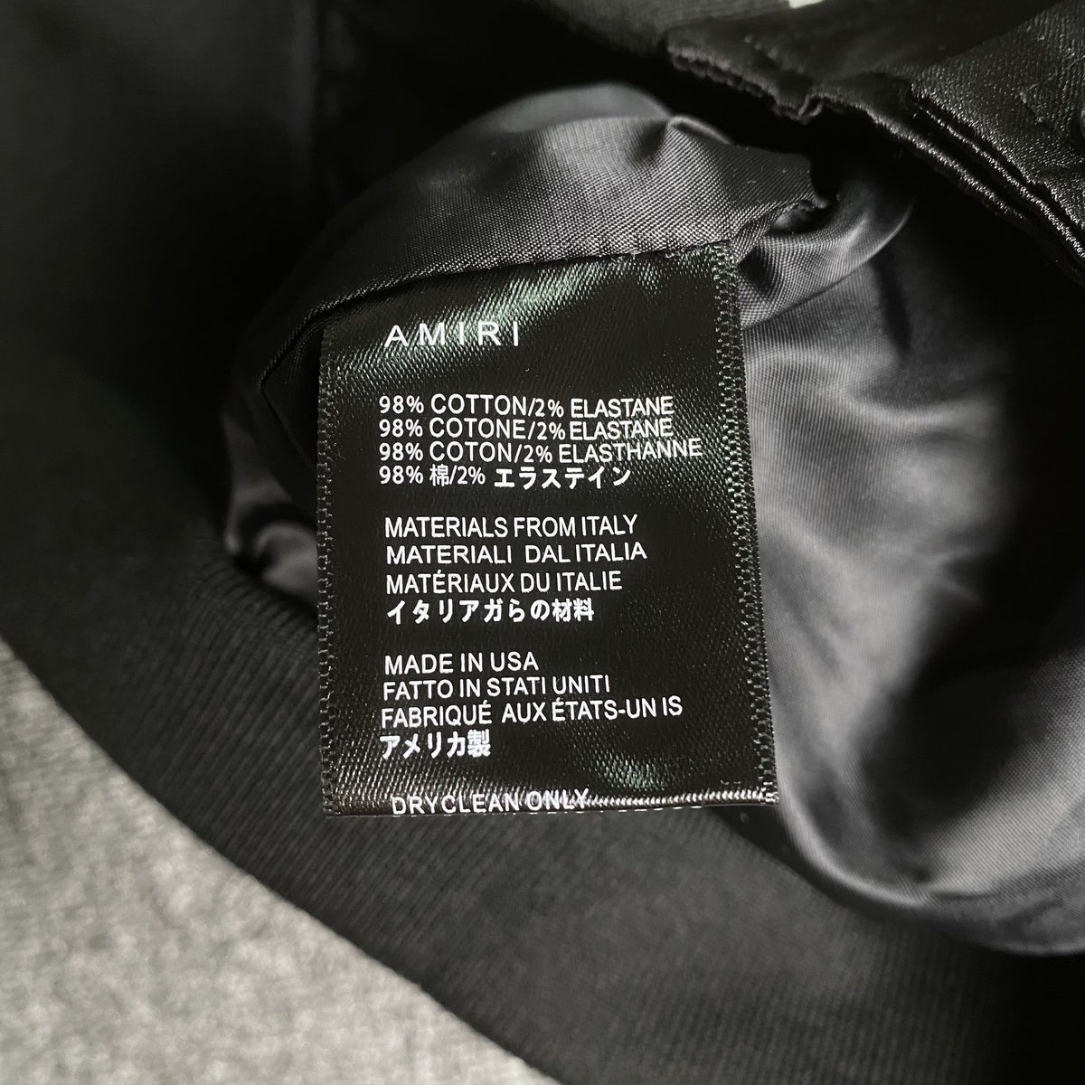 Campera Amiri Satin Flames Souvenir Bomber Negra