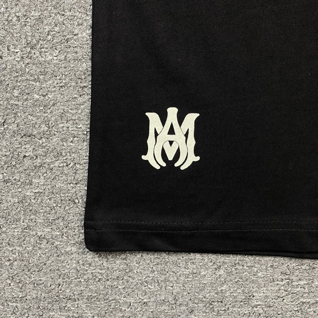 Remera Amiri Staggered Logo Negra