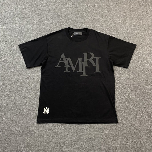Remera Amiri Staggered Logo Negra