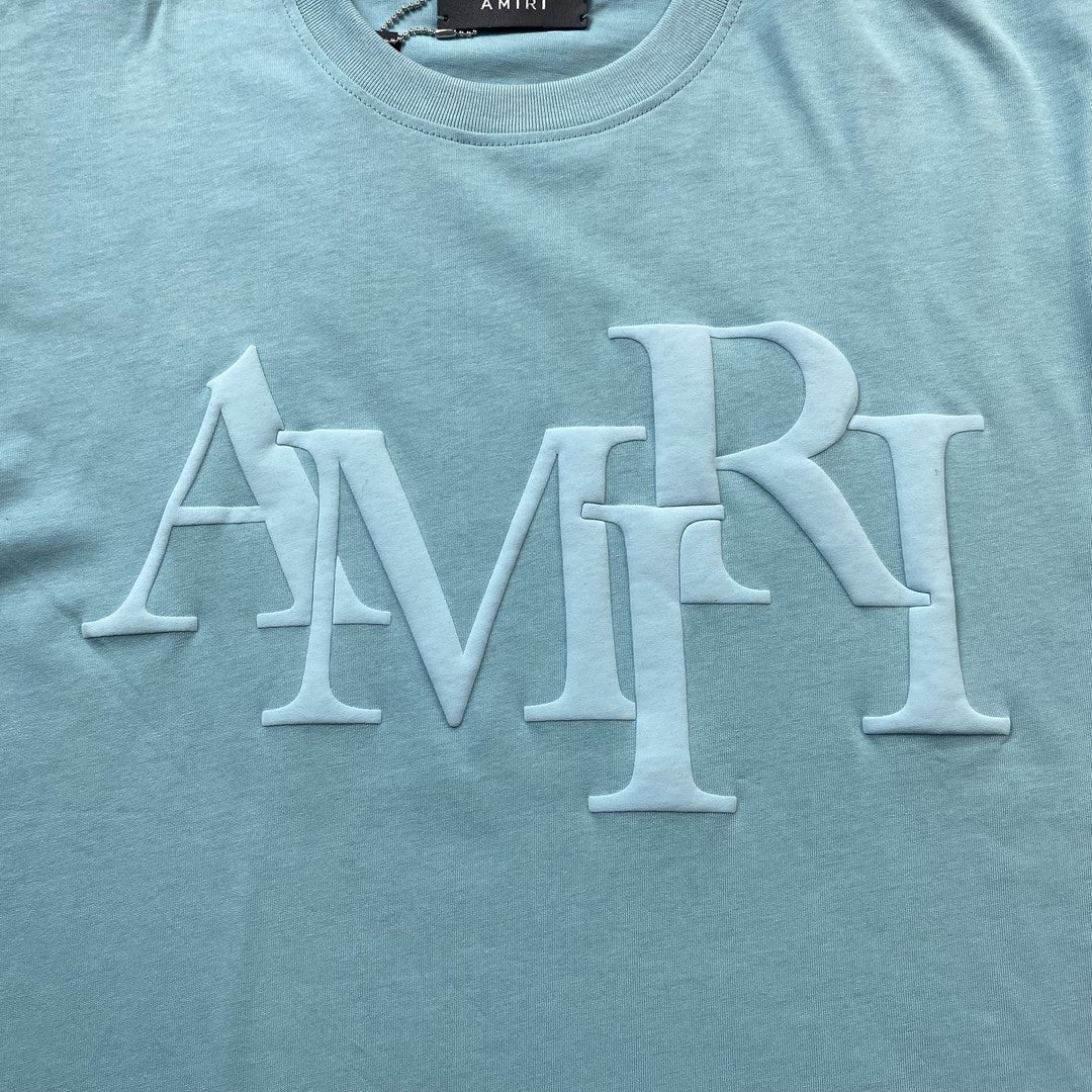 Remera Amiri Staggered Logo Azul