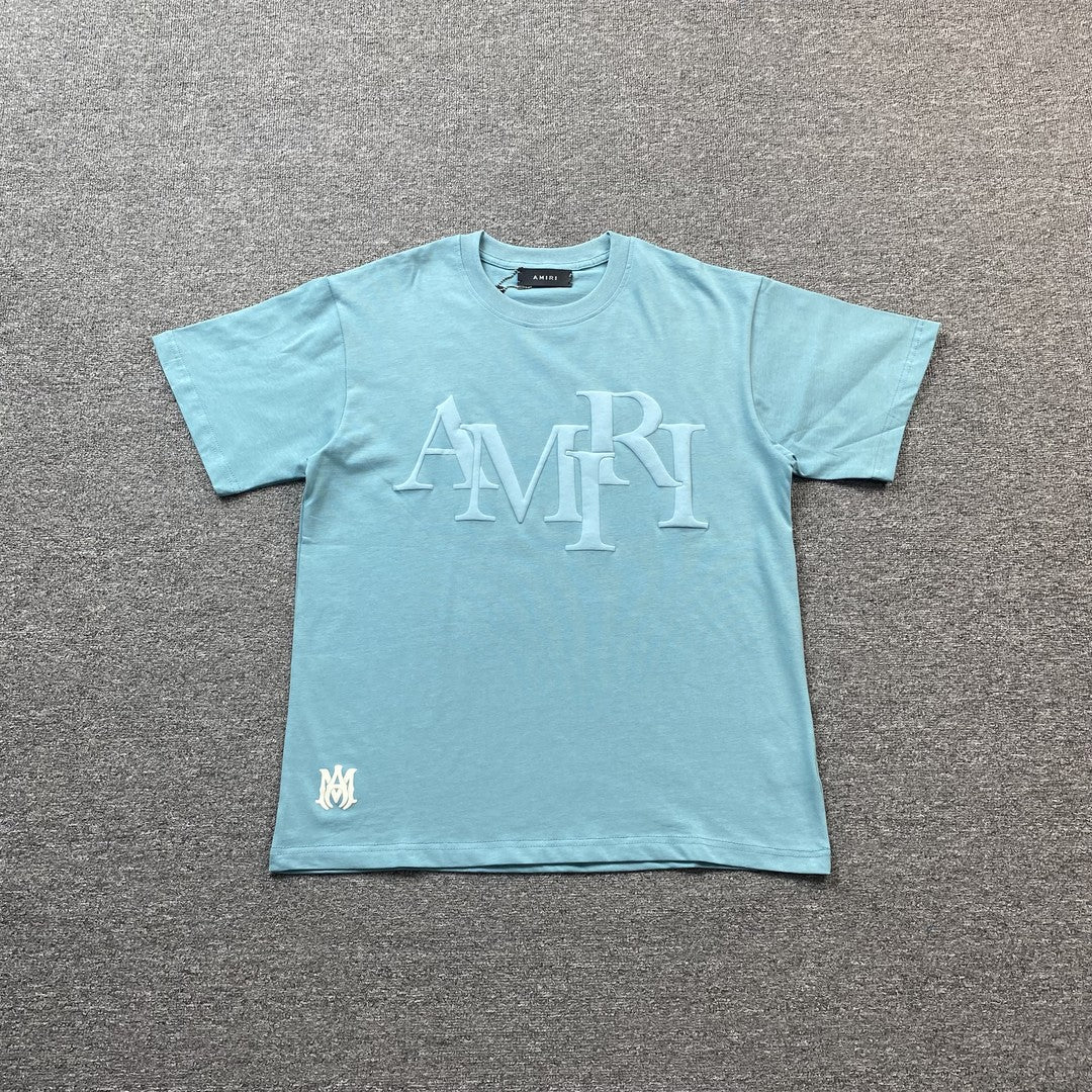Remera Amiri Staggered Logo Azul