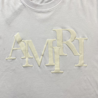 Remera Amiri Staggered Logo Blanca