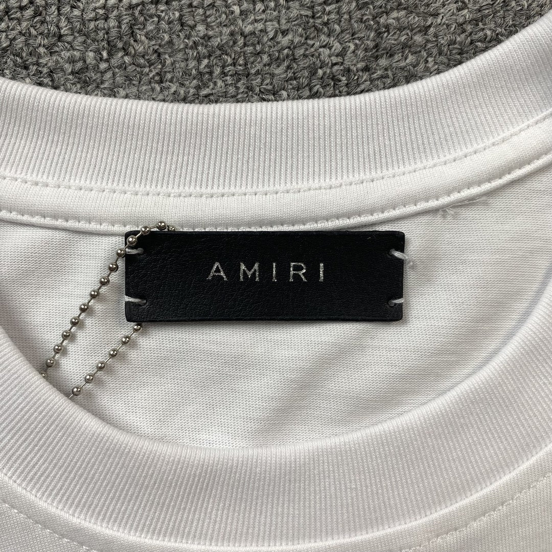 Remera Amiri Staggered Logo Blanca