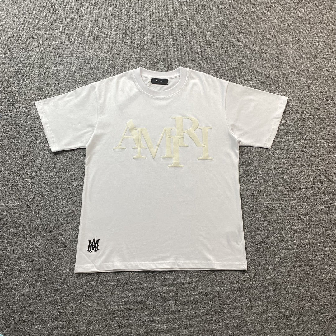 Remera Amiri Staggered Logo Blanca