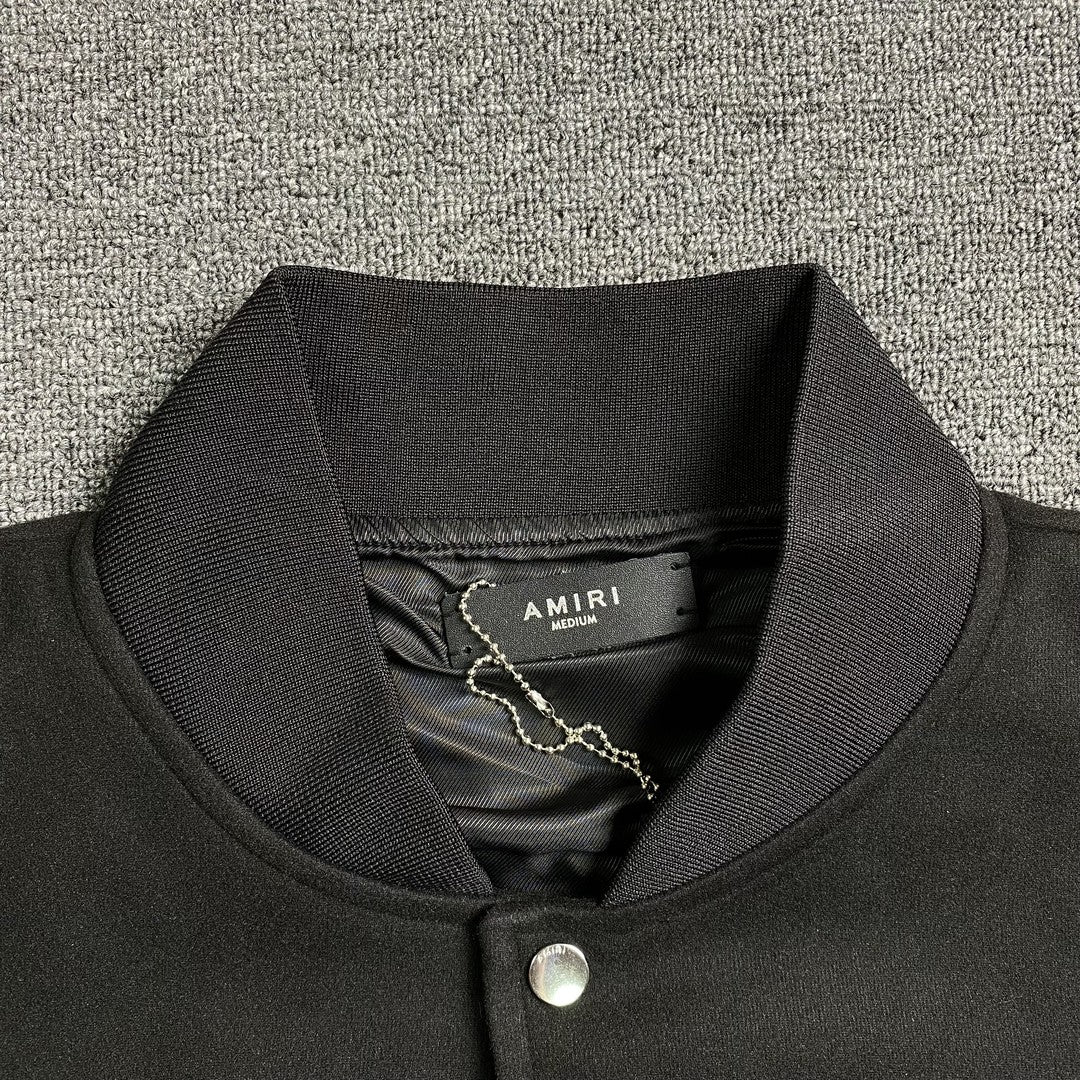 Campera Amiri Staggered Logo Bomber Negra