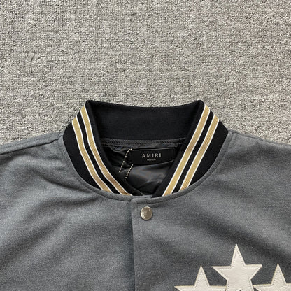 Campera Amiri Stars Bomber Gris