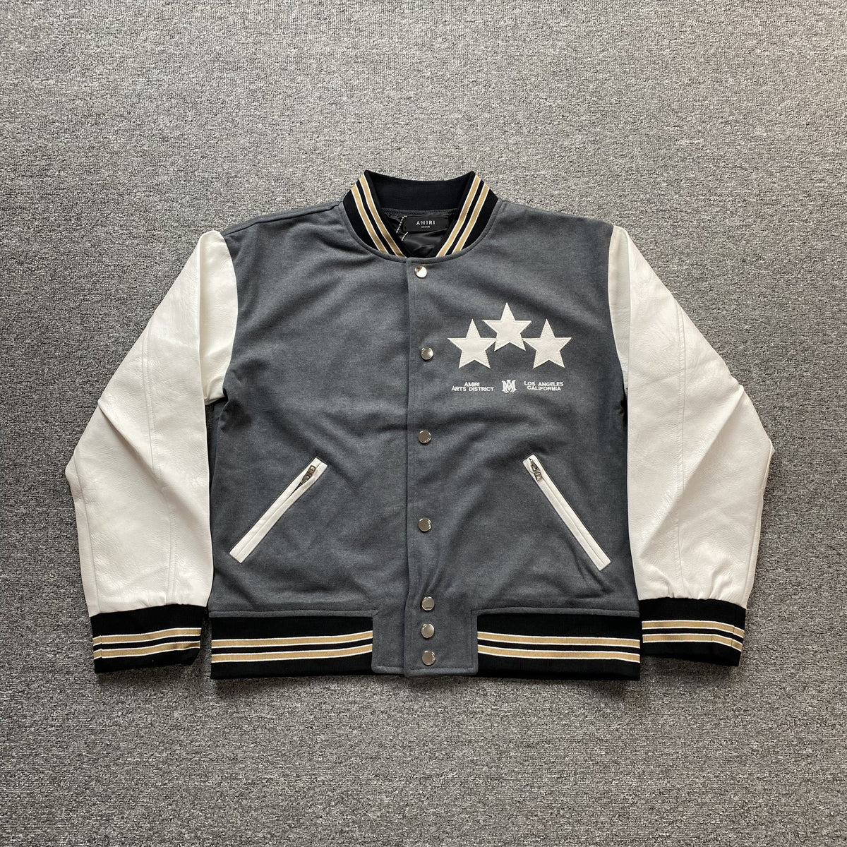 Campera Amiri Stars Bomber Gris