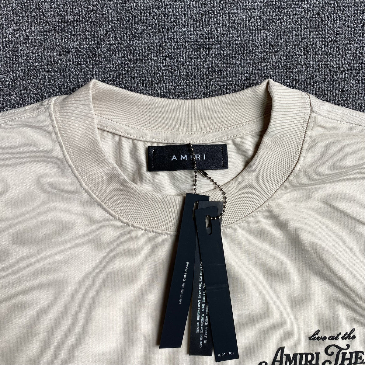 Remera Amiri Theatre Flocked Beige