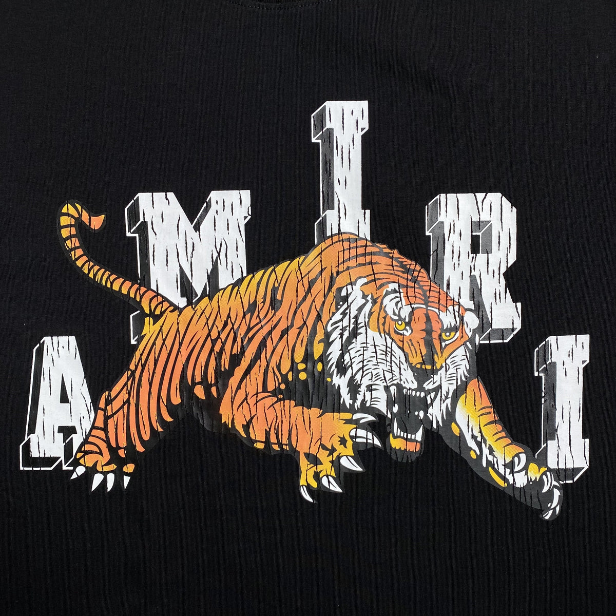 Remera Amiri Vintage Tiger Negra