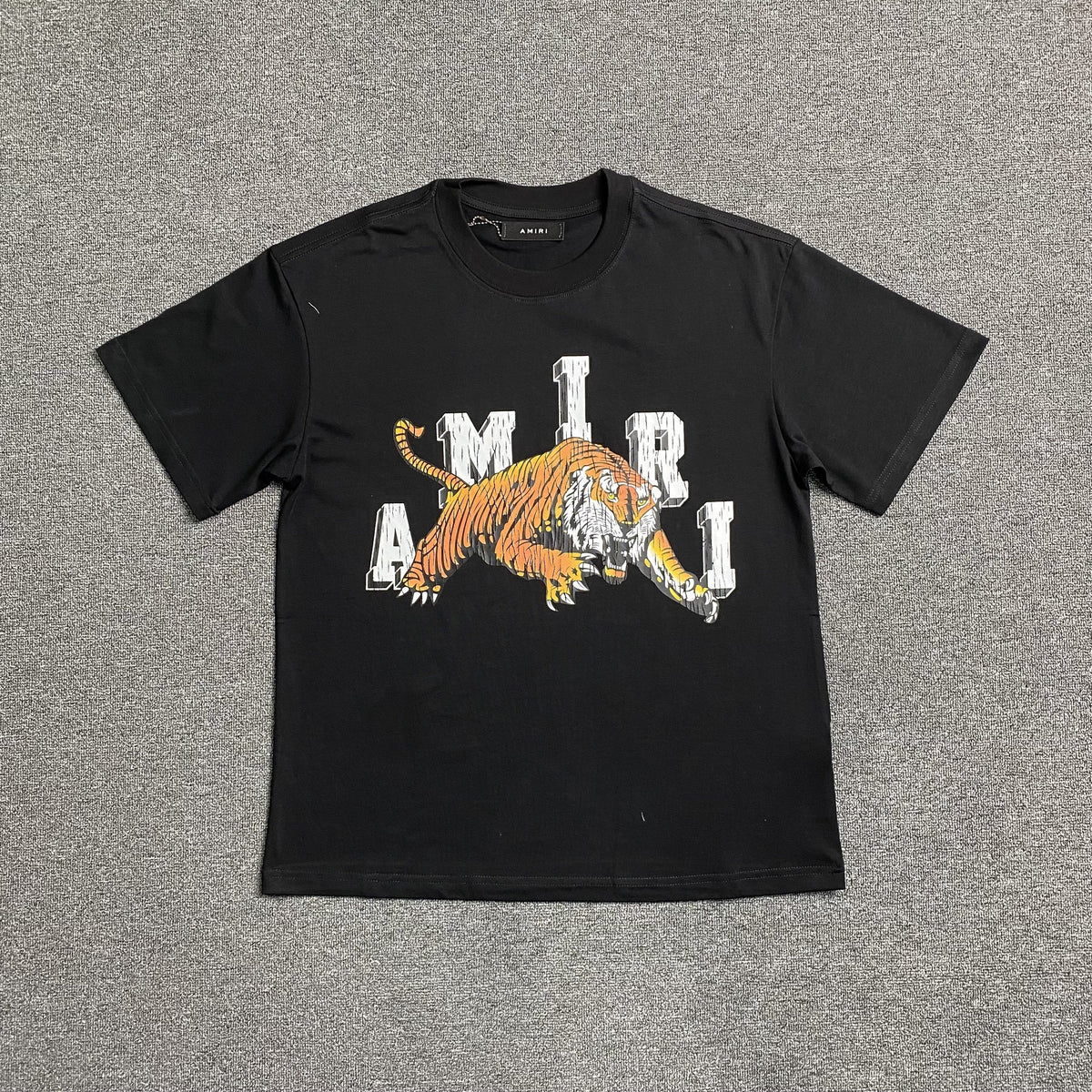 Remera Amiri Vintage Tiger Negra