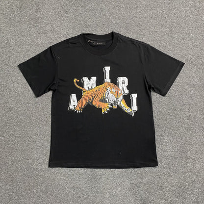 Remera Amiri Vintage Tiger Negra