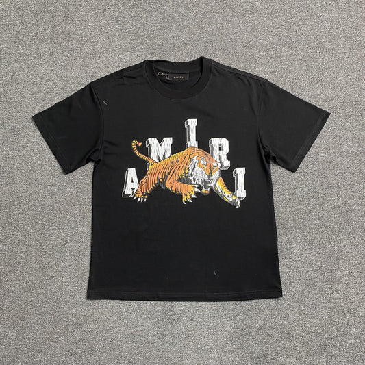 Remera Amiri Vintage Tiger Negra