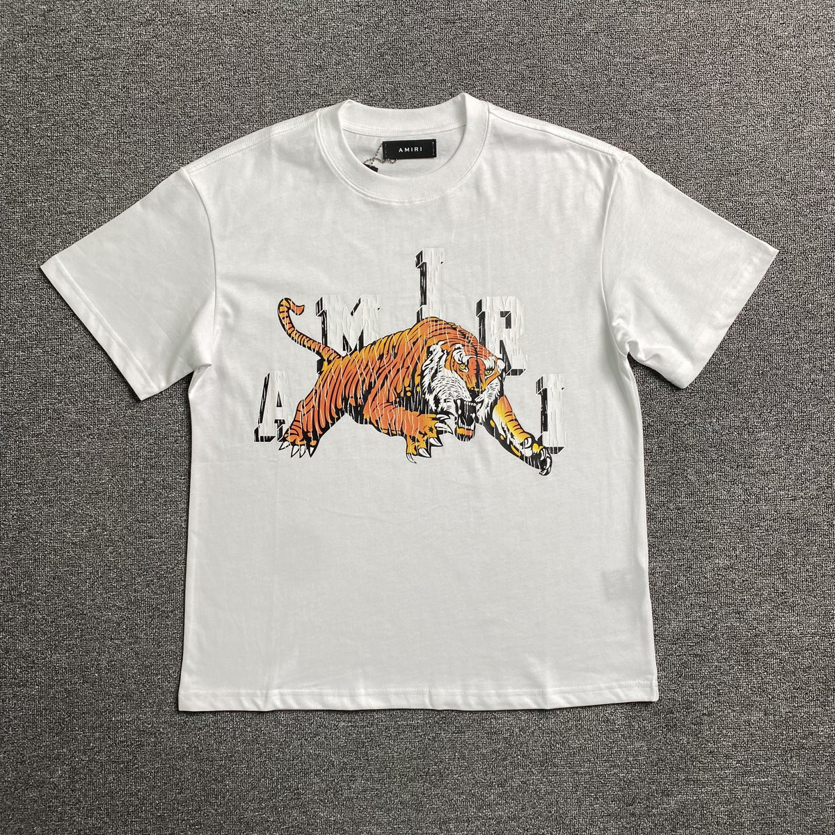 Remera Amiri Vintage Tiger Blanca