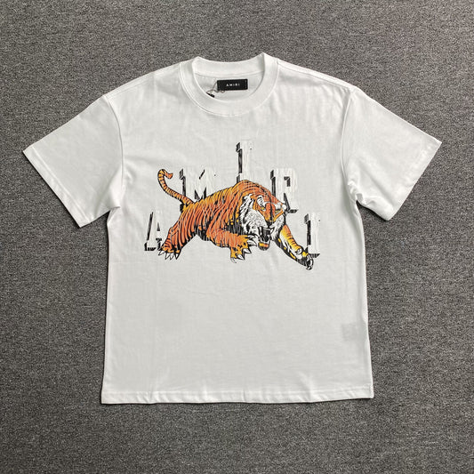 Remera Amiri Vintage Tiger Blanca
