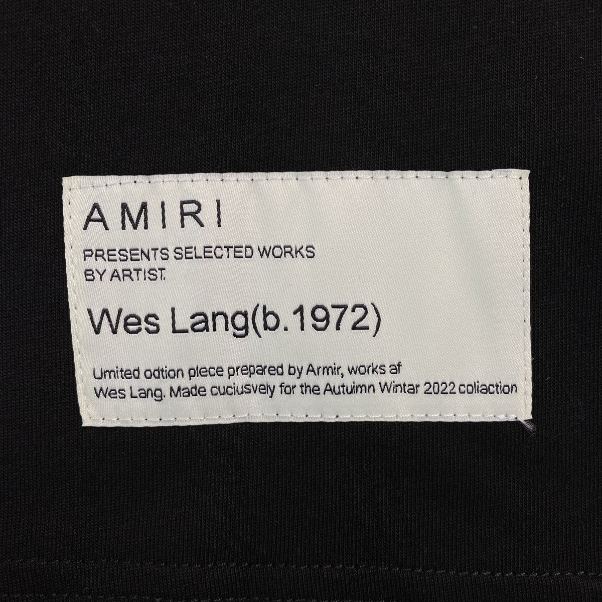 Remera Amiri X Wes Lang Solar Kings Negra