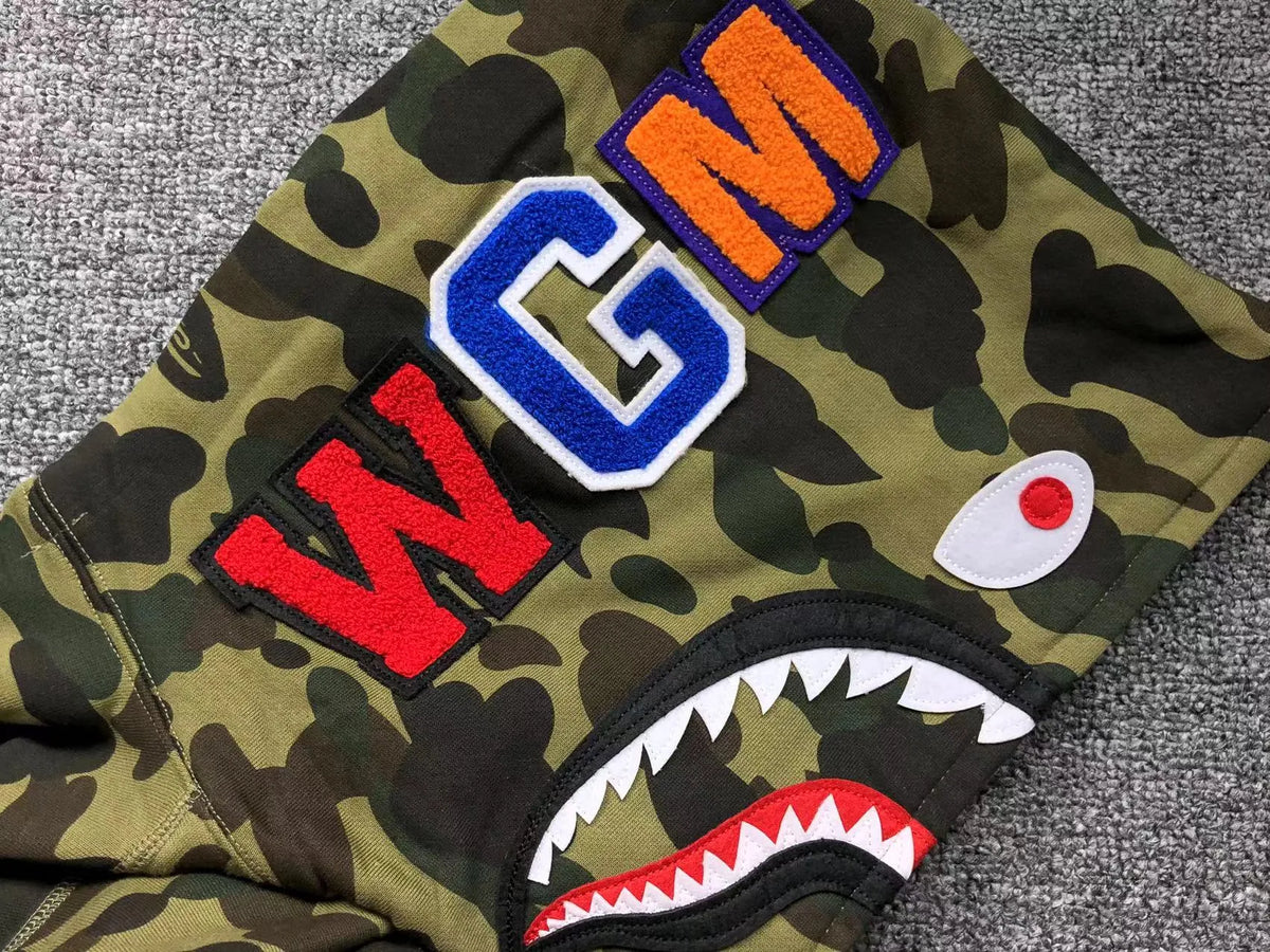 Campera Bape 1St Camo Shark Full Zip Verde