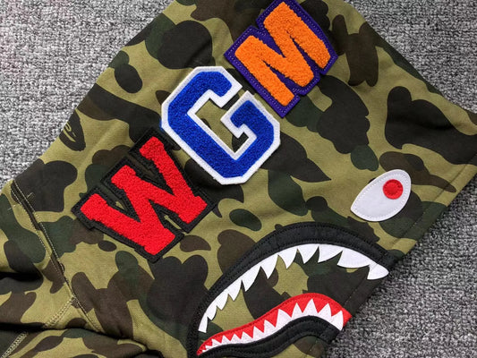 Campera Bape 1St Camo Shark Full Zip Verde