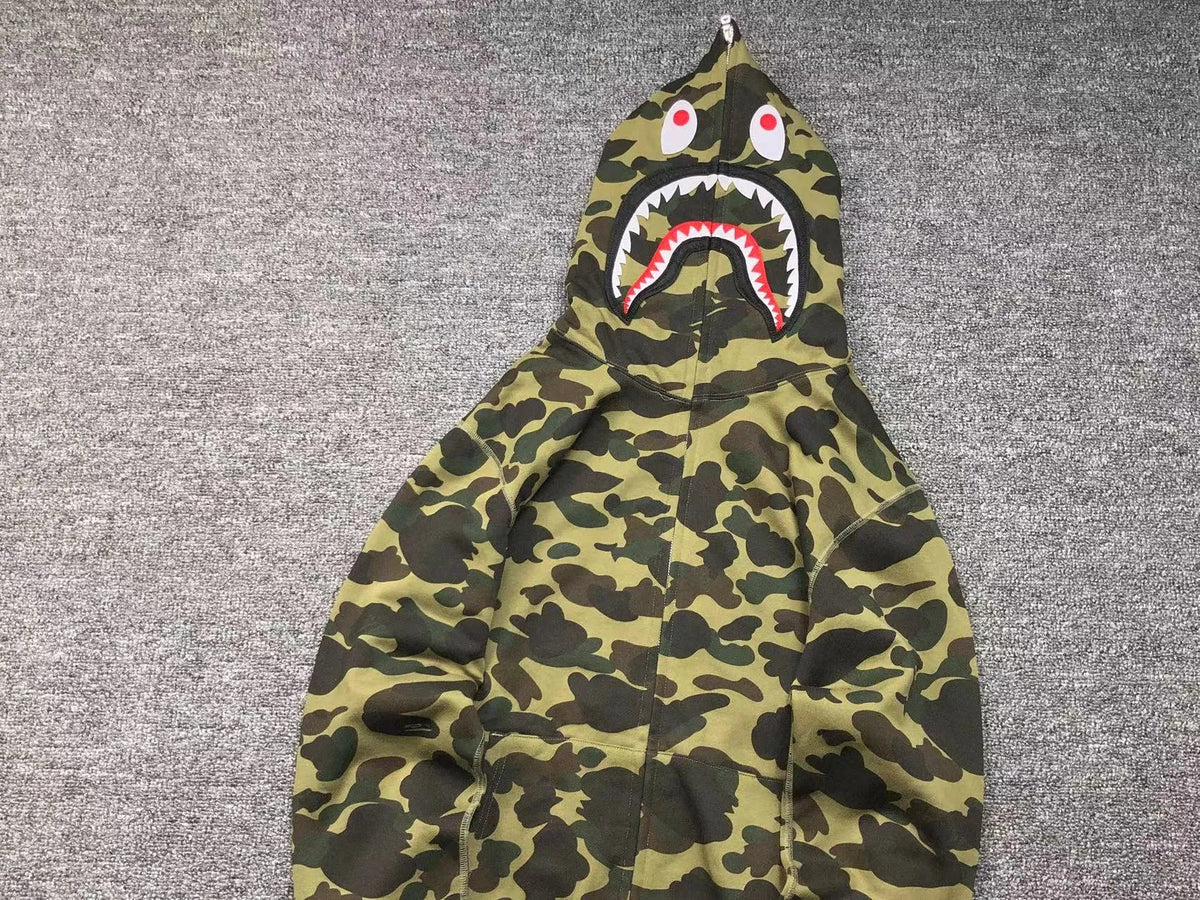 Campera Bape 1St Camo Shark Full Zip Verde