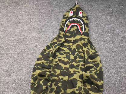 Campera Bape 1St Camo Shark Full Zip Verde