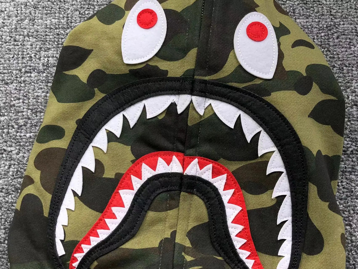Campera Bape 1St Camo Shark Full Zip Verde