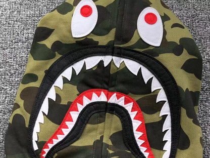 Campera Bape 1St Camo Shark Full Zip Verde