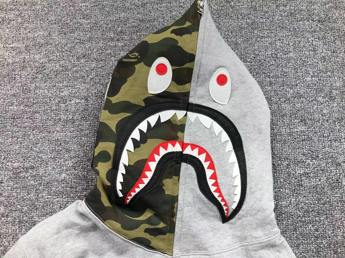 Campera Bape 1St Camo Shark Full Zip Buzo Gris