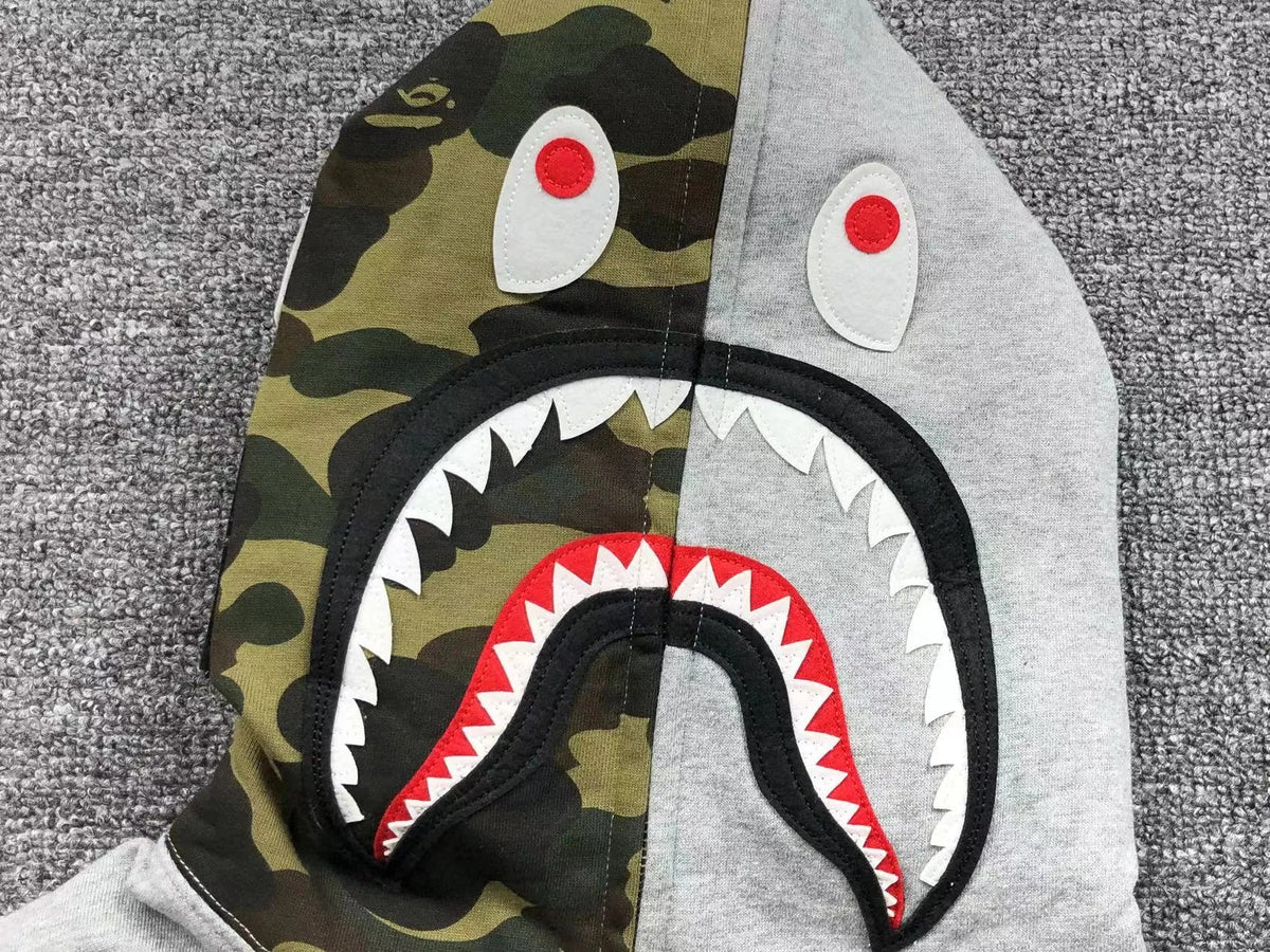 Campera Bape 1St Camo Shark Full Zip Buzo Gris