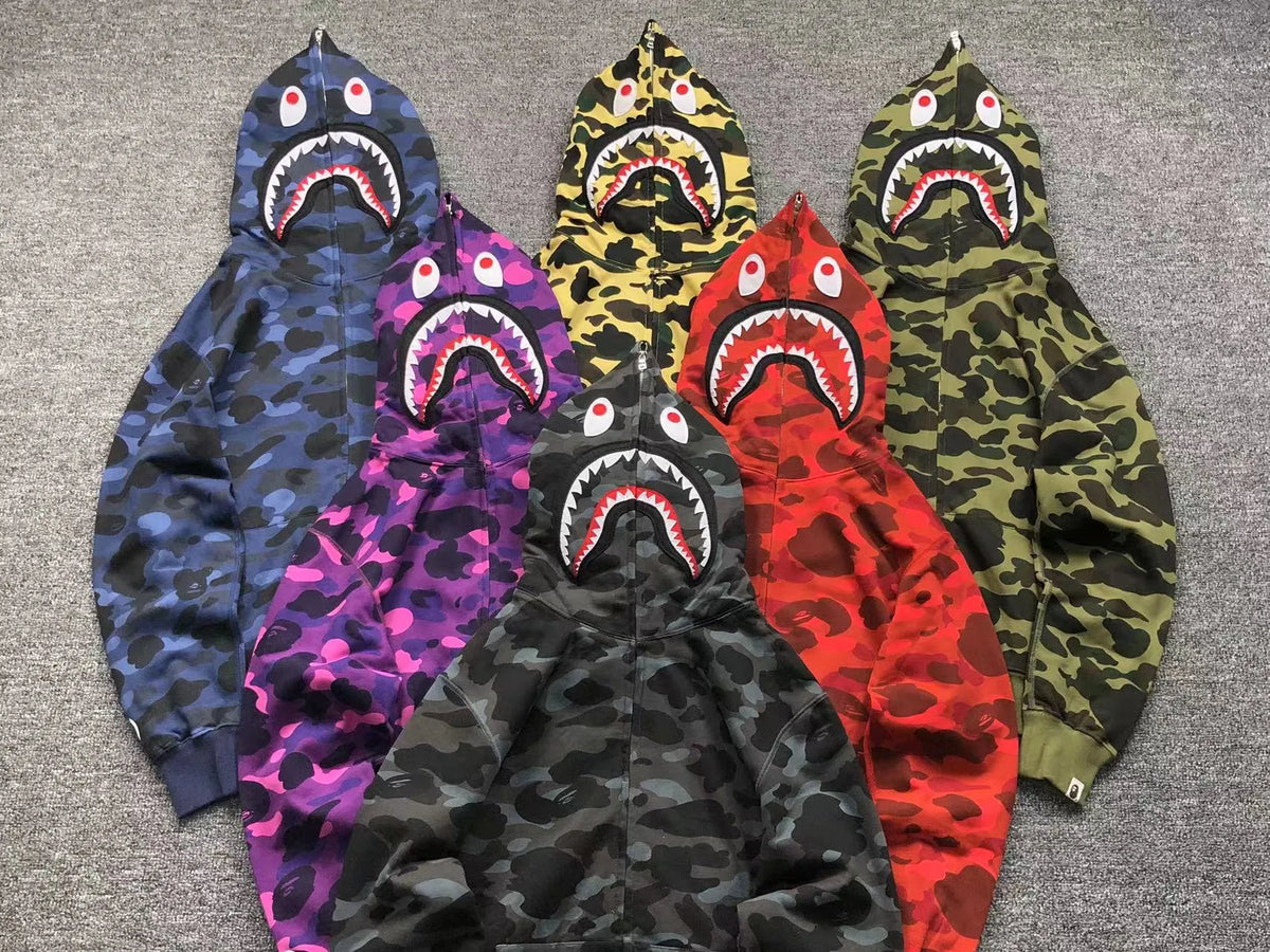 Campera Bape 1St Camo Shark Full Zip Amarilla