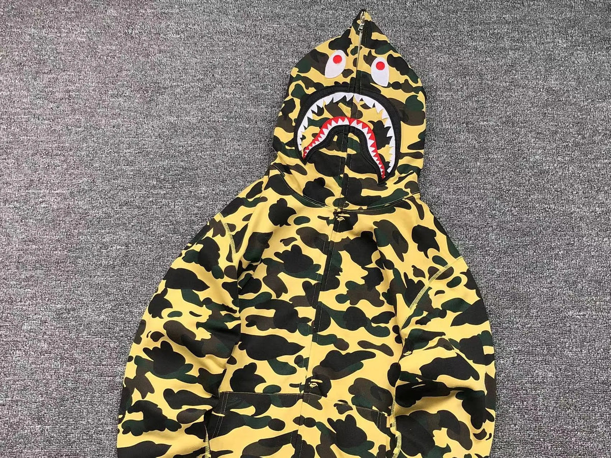 Campera Bape 1St Camo Shark Full Zip Amarilla