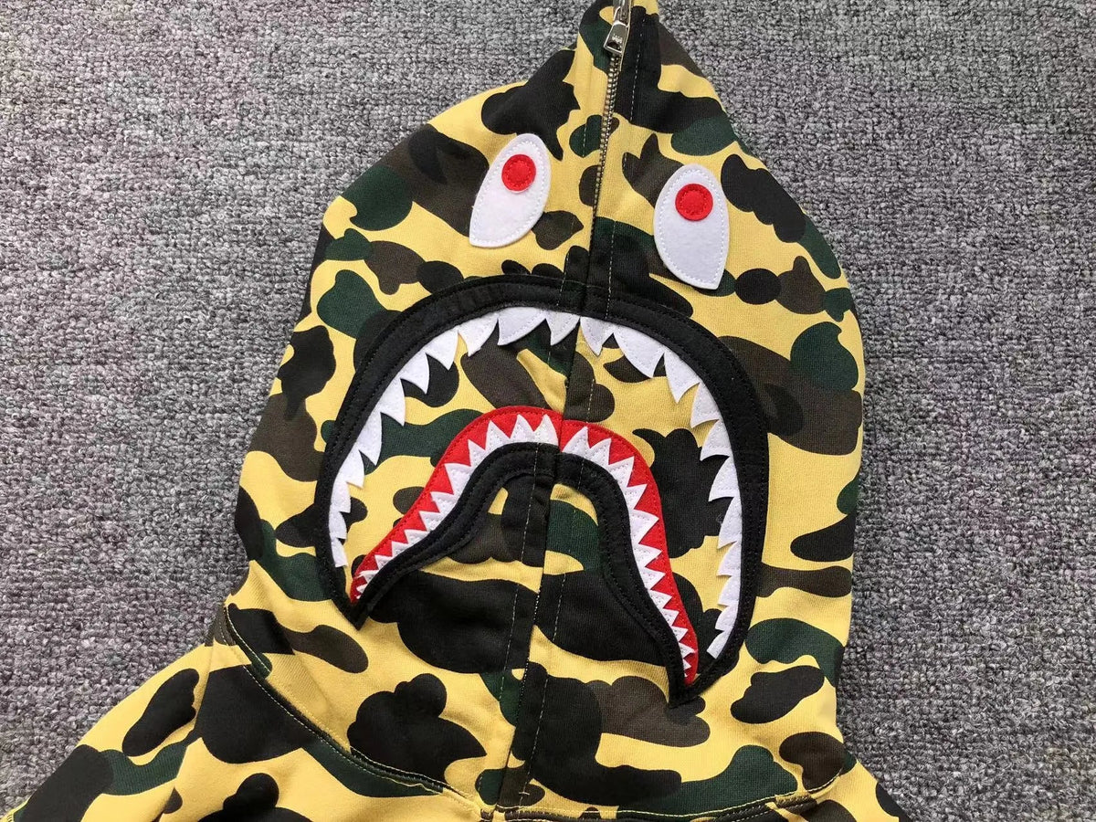 Campera Bape 1St Camo Shark Full Zip Amarilla