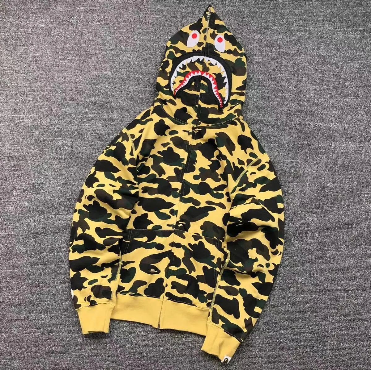 Campera Bape 1St Camo Shark Full Zip Amarilla