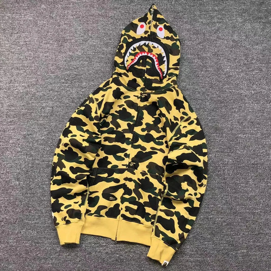 Campera Bape 1St Camo Shark Full Zip Amarilla