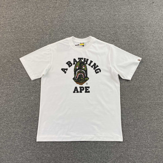 Remera Bape 1st Camo Shark Seijin Blanca