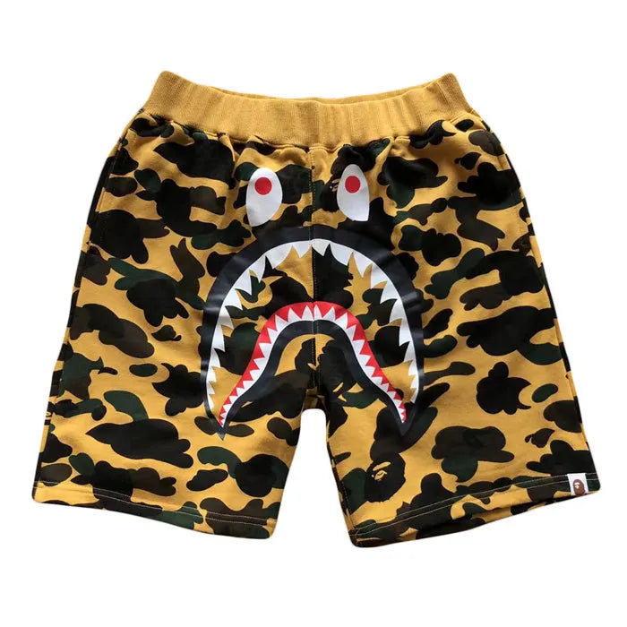 Bape 1ST Camo Shark Sweat Shorts Verde