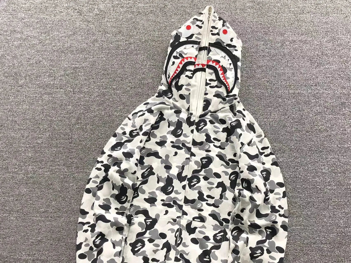 Campera Bape Abc Camo Double Shark Buzo Gris
