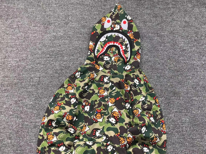 Campera Bape Abc Camo Hello Kitty Shark Full Zip Verde