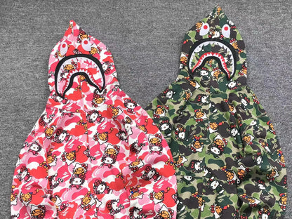 Campera Bape Abc Camo Hello Kitty Shark Full Zip Verde