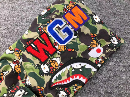 Campera Bape Abc Camo Hello Kitty Shark Full Zip Verde